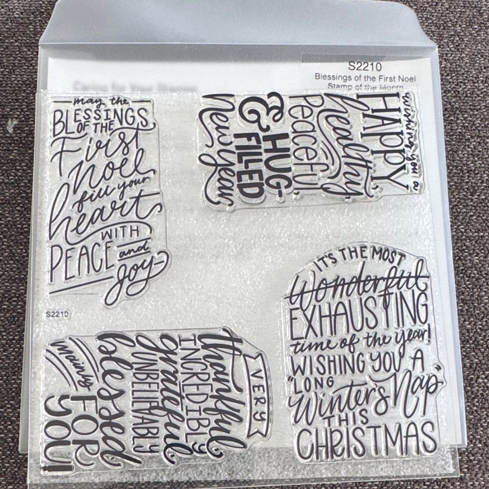 Festive Clear Stamps with Holiday Phrases